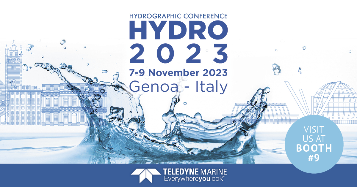 Teledyne Marine demo at Hydro 2023 in Genoa, Italy next week! A team of experts will also be on hand to share our latest product portfolio and answer all your hydrographic needs. Visit us at booth 9! bit.ly/48VSBt8