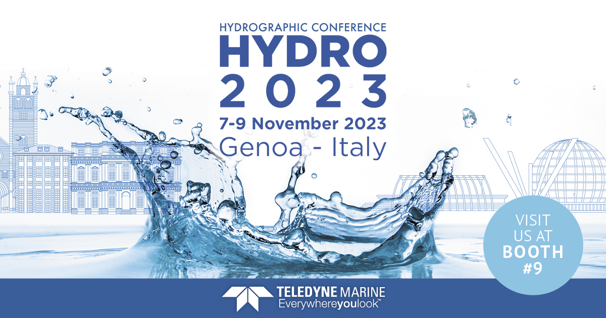 Teledyne Marine demo at Hydro 2023 in Genoa, Italy next week! A team of experts will also be on hand to share our latest product portfolio and answer all your hydrographic needs. Visit us at booth 9!
bit.ly/48VSBt8