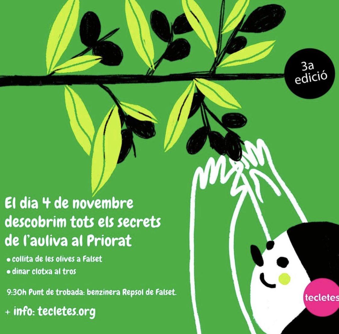 Tecletes's tweet photo. @joan_ru_ca Apunta't a collir l'auliva amb les #tecletes aquest dissabte que et podràs endur una ampolleta d'oli de Bellmunt exquisida🤩🤩 https://t.co/DWzVntYqEx