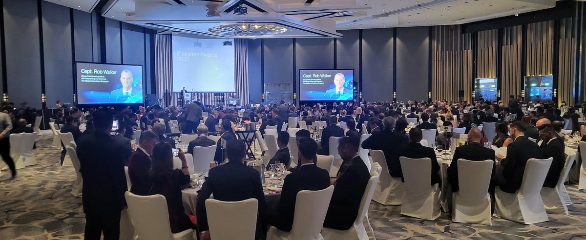 We're off!  Capt. Rob Walker, Chairman of the Singapore management committee, opens the 2023 Seafarers Awards fundraising dinner.
Thanks to all our sponsors and attendees!