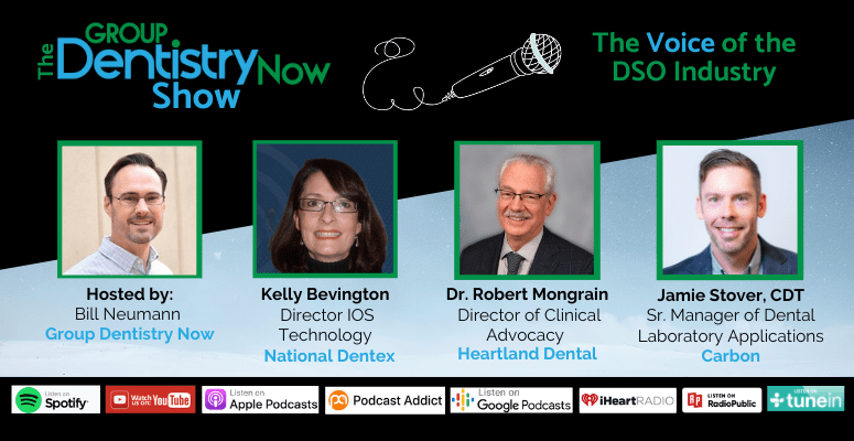 🎧 Kelly Bevington of National Dentex Labs, Dr. Robert Mongrain of <a href="/HeartlandDental/">Heartland Dental</a>, and Jamie Stover, CDT of <a href="/Carbon/">Carbon</a> join the Group Dentistry Now podcast. The panel focuses in on digital dentures: Listen or watch: bit.ly/40ipoF3

#dental #podcast #dentist #dentures
