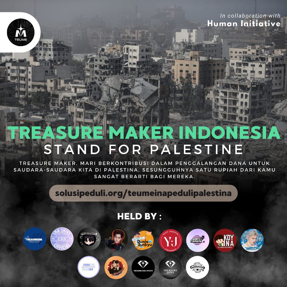 Halo, Treasure Maker!

Telah dibuka penggalangan dana untuk saudara kita di Palestina atas nama Treasure Maker Indonesia. Satu Rupiah darimu sangat berharga untuk mereka🤗

🔗 solusipeduli.org/teumeinapeduli…

TEUME INA GATHER FOR CHARITY
#TeumeINAforPalestine
#StopGenocideInGaza