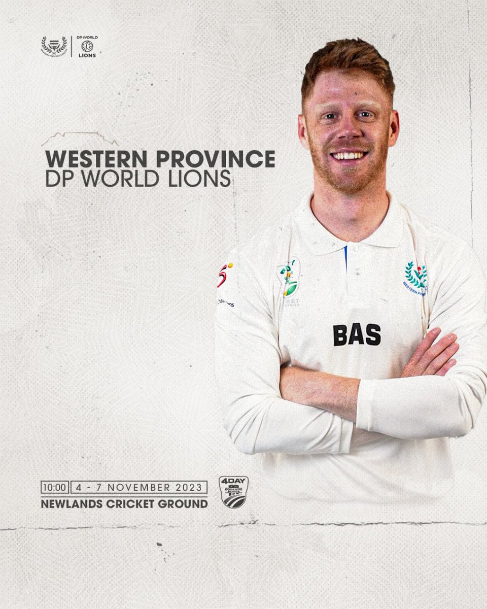 After a successful white ball campaign the #boysinblue change focus to the longer format.

First up we’re at home as we welcome @lionscricket to Newlands Cricket Ground

#westernprovince #capetown #redballcricket #csa4dayseries #wozanawe