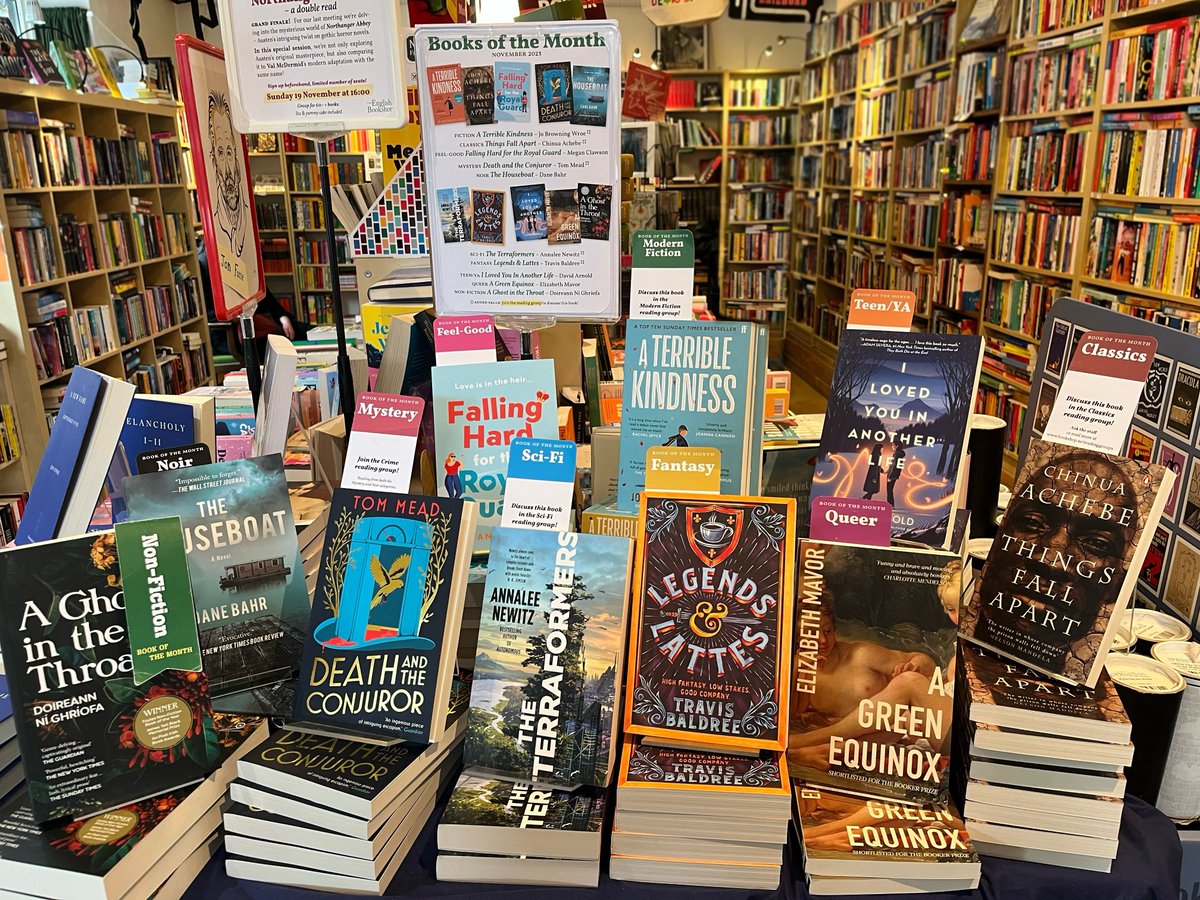 bookshop_se's tweet image. When the evenings grow dark &amp;amp; the weather is stark - that&apos;s November.

But please take comfort in our books of the month, six reading groups and one author visit from #DoireannNiGhriofa !

@meganambxr
@Annaleen
@penguinUKbooks
#DaneBahr
#DavidArnold
#ChinuaAchebe
#ElizabethMavor