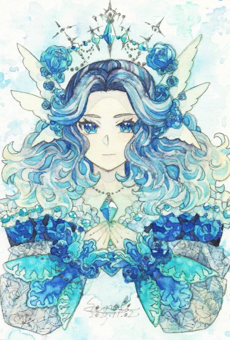 「ルミエール・ブライアントの肖像」  #水彩 #watercolor