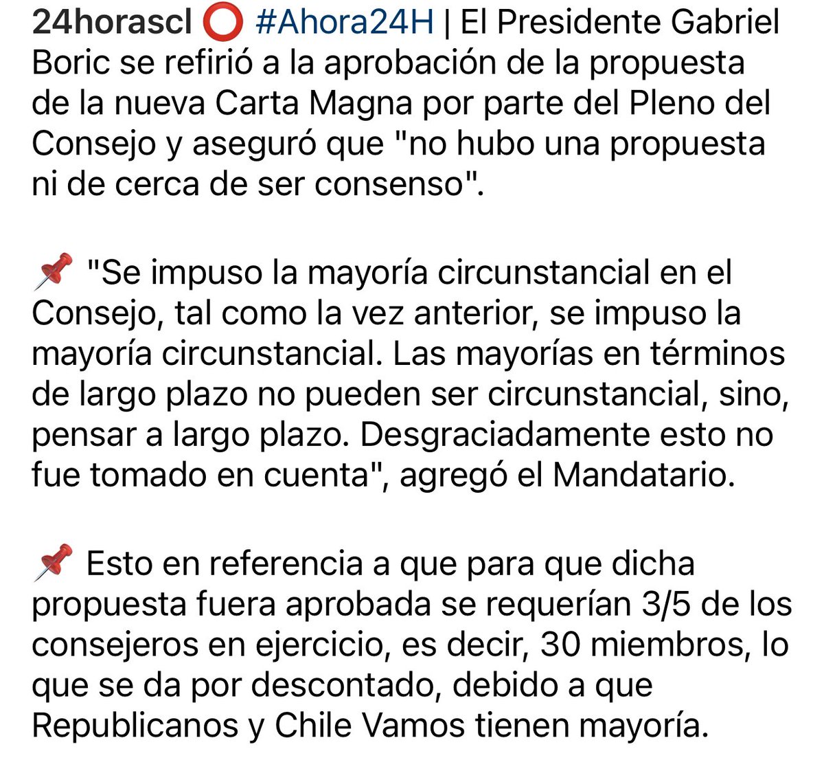 CBalmacedaU's tweet photo. @GabrielBoric el problema no es esa “mayoría circunstancial”, es de quien puso las reglas del proceso, la mayoría la dará el plebiscito del 17D. Que no le guste al Presidente, no significa que esté mal, porque él estuvo de acuerdo con las reglas. Asumamos!!! https://t.co/eNYPGd3hnH