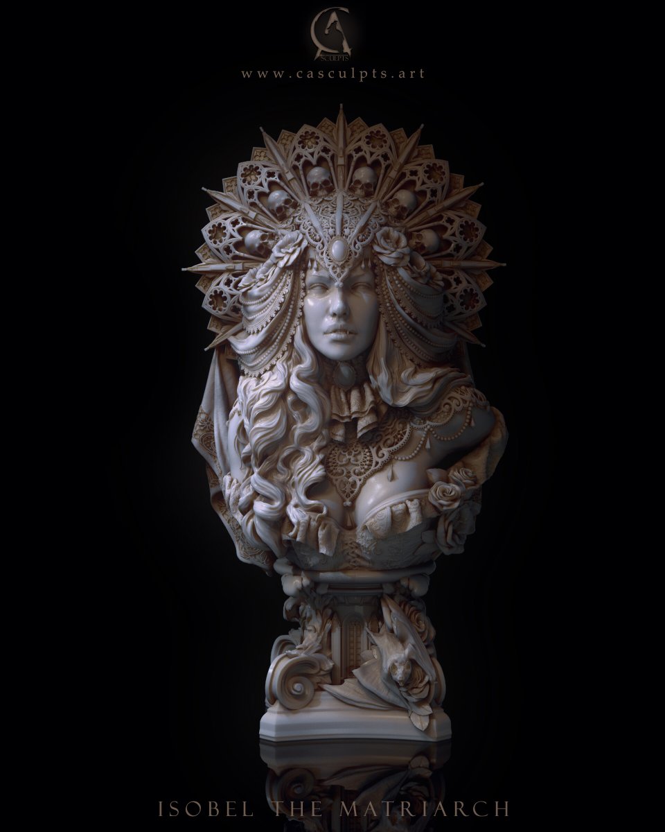 CA_Sculpts's tweet photo. Exciting news! Isobel the Matriarch bust is now yours to own in stunning STL format. Find her at ▶️ https://t.co/ixgGAOkIYF 🦇✨ #IsobelMatriarch #STLFiles #DigitalSculpting #FantasyArt #3DPrinting #casculpts https://t.co/IO8O4K3j9X