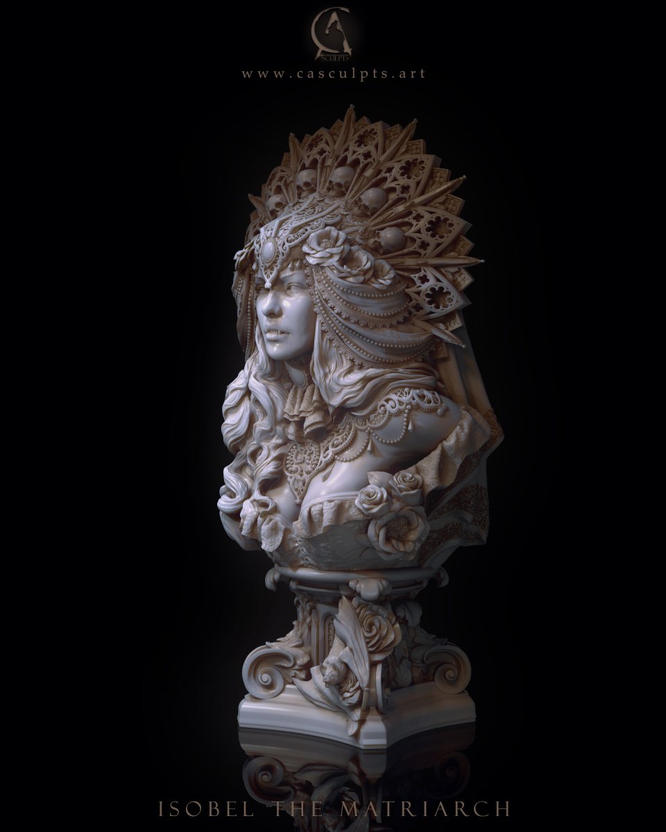 CA_Sculpts's tweet photo. Exciting news! Isobel the Matriarch bust is now yours to own in stunning STL format. Find her at ▶️ https://t.co/ixgGAOkIYF 🦇✨ #IsobelMatriarch #STLFiles #DigitalSculpting #FantasyArt #3DPrinting #casculpts https://t.co/IO8O4K3j9X
