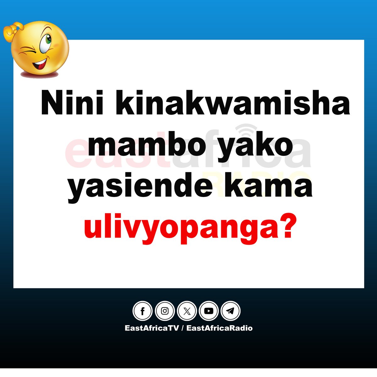 eastafricatv's tweet photo. #DODOSO: Nini kinakwamisha mambo yako yasiende kama ulivyopanga?
#EastAfricaTv #EastAfricaRadio #Mipango https://t.co/DsAP9QBZMW
