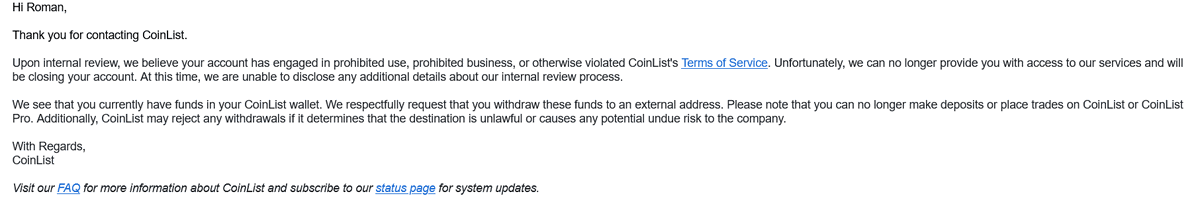 Romalort's tweet photo. when exchanges like @coinlist run out of money in a bear market, you can simply lock out a couple of tens of thousands of users with balance. #coinlist #scammers @SECGov #coinlistscam https://t.co/BcfMQ1Akp9