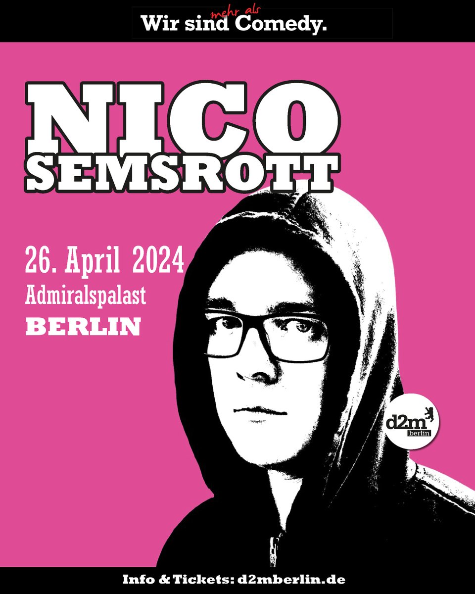 Nico Semsrott ist von der Bühne in die Politik gewechselt, um sie mit Witzen zu ändern. Auch zu seiner eigenen Überraschung hat das nicht geklappt. Schade. Nun kehrt er eben zurück auf die Bühne des Admiralspalast Berlin:  d2mberlin.de/veranstaltung/… #nicosemsrott #comedy