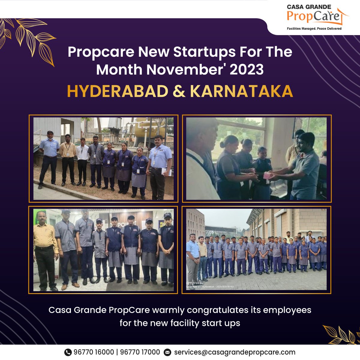 CGPropCare's tweet photo. Propcare New Startups for the month November'23
Taking another step forward✨
#PropCare_cares_for_your_facility #CasaGrande #PropCare #operations #maintenance #hyderabad #karnataka #essentialservices #acservices #acservicing #newstartups #safetyprotocols #facilitymanagement https://t.co/r0h6ASW9Er
