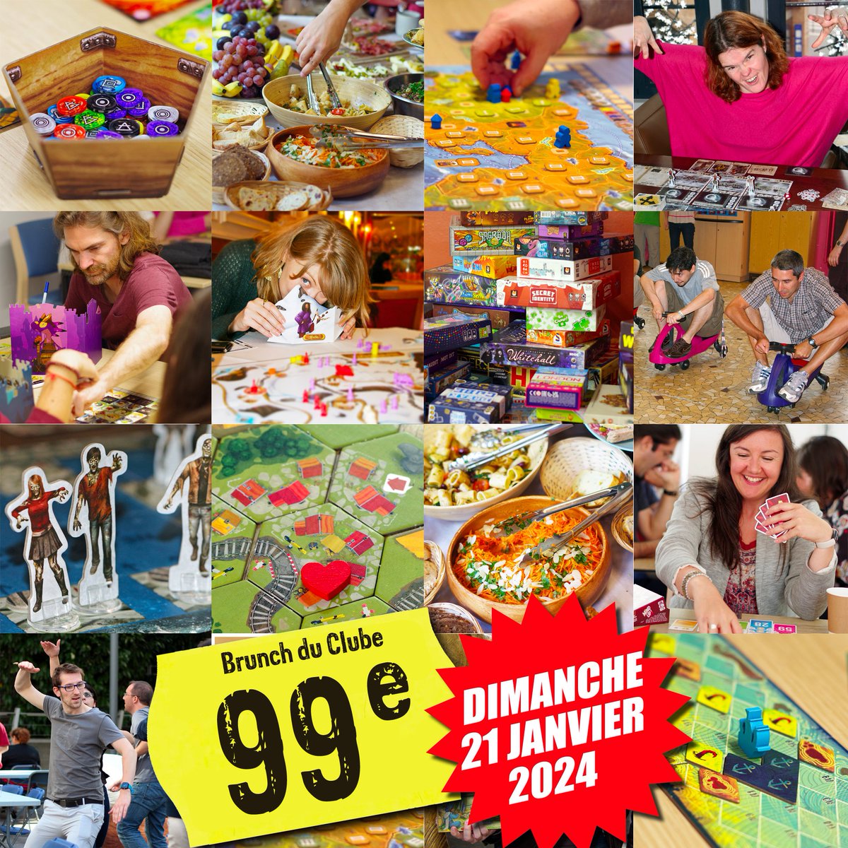 Le 99e brunch du Clube arrive le 21 janvier 2024 !
Un @brunchDuClube, c'est comme un dimanche... en mieux. Avec des jeux, du manger et des gens sympas :)
Notez la date, les inscriptions ouvrent bientôt.
#j2s #brunch #savethedate #paris #Paris2024