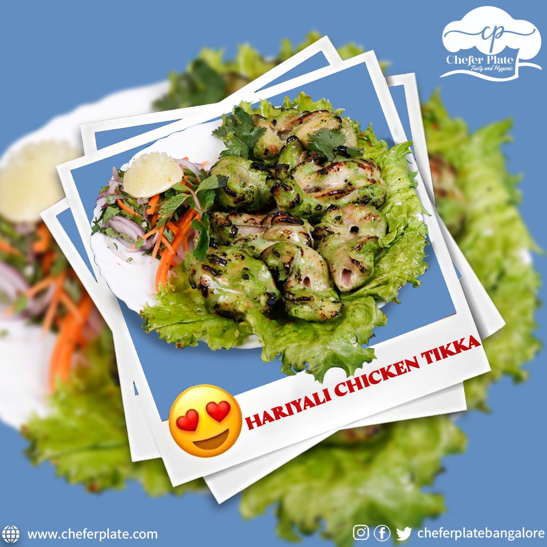 cheferplate's tweet photo. Hariyali Chicken Tikka! 🌿🍗

For Placing your Orders:
Call/Whatsapp : 9611233443
OR
Use our website https://t.co/6Yx023F5SZ

#cheferplate #hariyalichickentikka #indianfood #chickentikka #tastybites #yummytreats #mybangalore #zomato #swiggy #bangalorefoodies #yummy #delivery https://t.co/B5F44Tooy6
