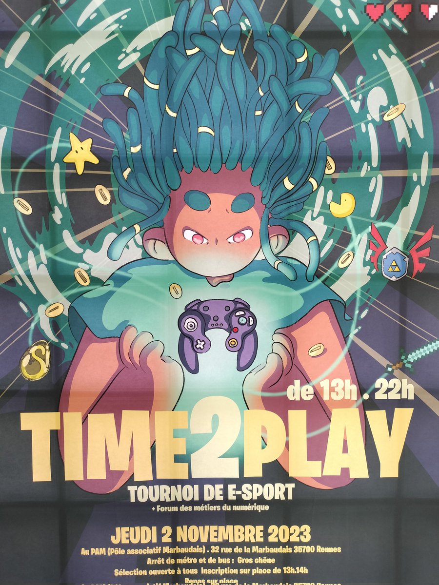 Aujourd'hui accompagné de l'incroyable <a href="/Just_Lizenn/">Lizenn</a> 🎙️

Nous sommes pour <a href="/CastersNest/">CastersNest</a> au commentary du Time2play organisé ClairDetour, Le relay Maurepas et Breizh Insertion Sport 👋

Ainsi que la participation de <a href="/3hitcombo/">3 Hit Combo</a>, <a href="/BreizhEsport/">Breizh Esport</a> et Ville de Rennes 👍
