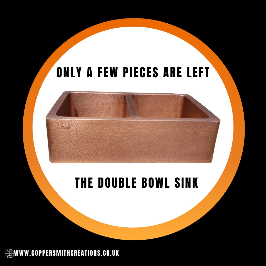 copperbathtubs's tweet photo. Looking to add a touch of timeless elegance to your customers' kitchens? Our Double Bowl Hammered Front Apron Copper Kitchen Sink in Antique Finish is the perfect choice! Explore its beauty and quality today. 🏡💫
 
#KitchenSinks #HomeDecor #ShopNow #coppersmithcreations https://t.co/Kb4ISfWsWH