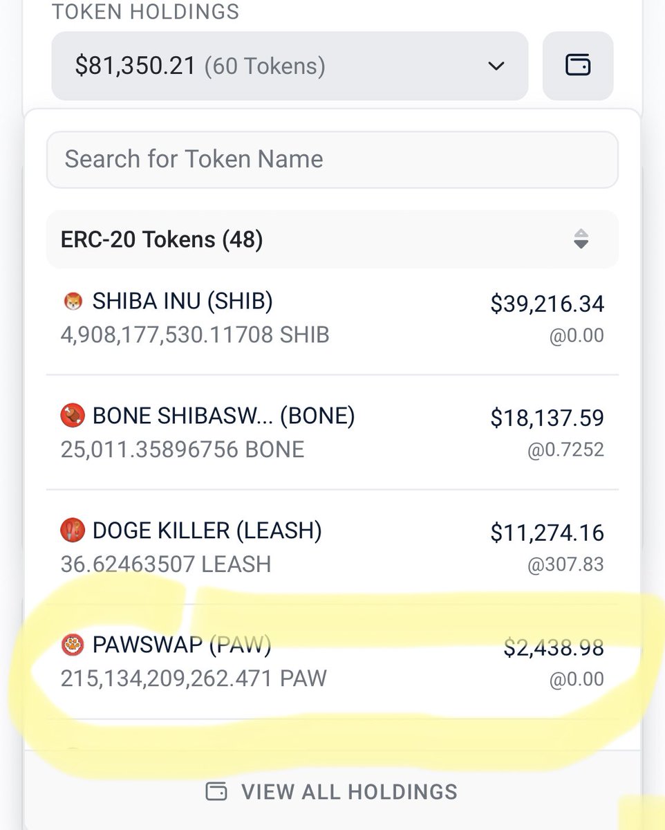 A #shib whale with a hefty ammount of $shib , $bone , and $leash just added $Paw @PawChain to their portfolio.  A wise move in my opinion.  Welcome to the #pawfamily!
