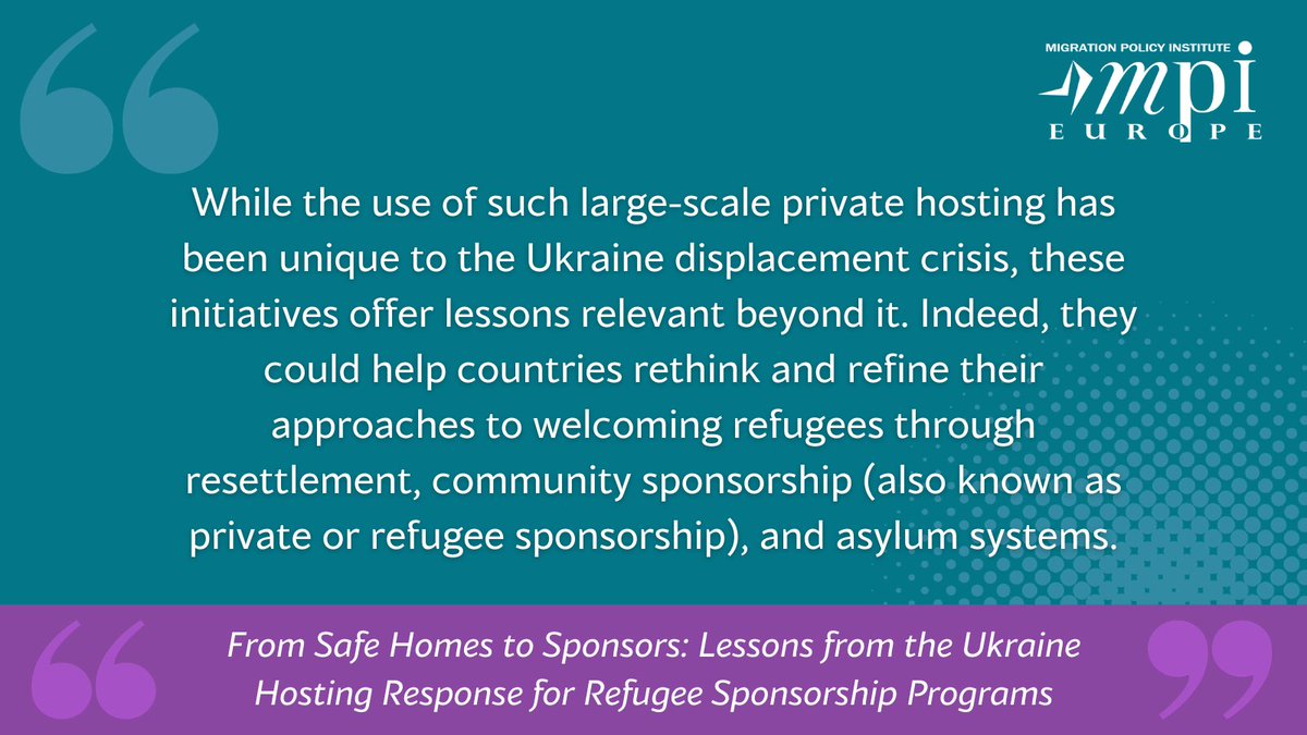 2⃣‘From Safe Homes to Sponsors: Lessons from the Ukraine Hosting Response for Refugee Sponsorship Programs’ assesses the successes and shortcomings from private hosting initiatives for Ukrainians, pinpointing opportunities for rethinking community sponsorship programs.