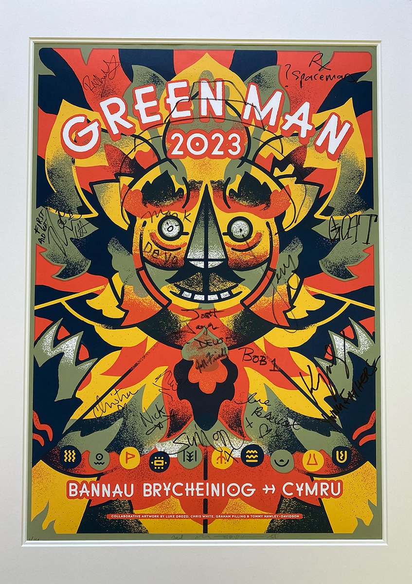 Eyes on the prize! 👀 Fancy winning this GM23 poster signed by all the 2023 headliners @officialSpzd, @slowdiveband, @DEVO, GOAT, @SELFESTEEM___, @Youngfathers, @FirstAidKitBand!? Well, enter our @greenmantrust charity prize draw here → gmfe.st/charity-prize