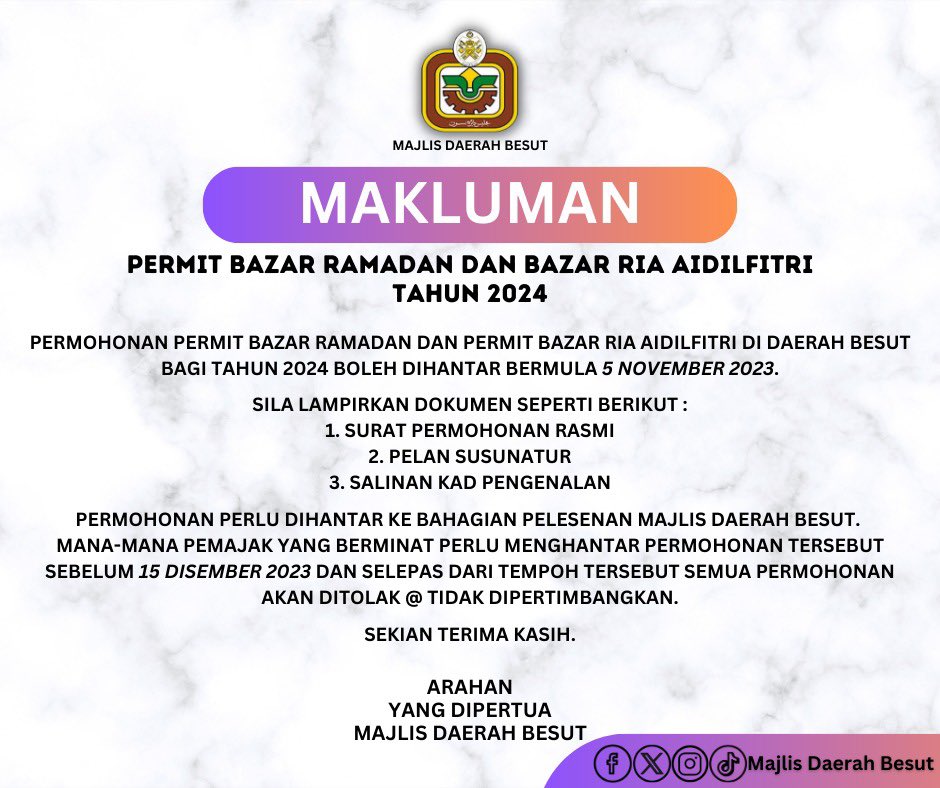 mdbesut's tweet photo. [MAKLUMAN] https://t.co/SB7SqCSIth