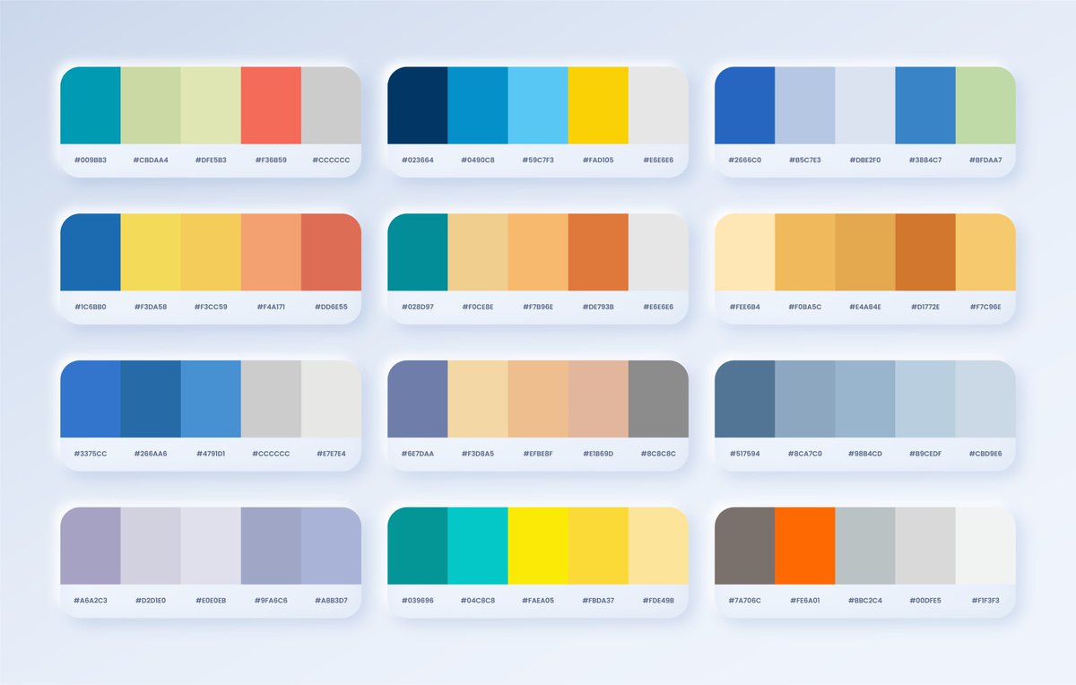 Some of my fav palettes
#designresource #uiuxdesign #GraphicDesigner #colorpalettes