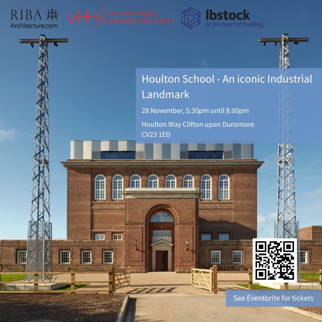 Join the @RIBA along with recent winners of the first ever RIBA Reinvention Award, @vHH_Architects for an evening at Houlton School, Rugby! More info - buff.ly/3Mr36eG Thank you to sponsors @OfficialIbstock #reinvention #school #education #community #architect