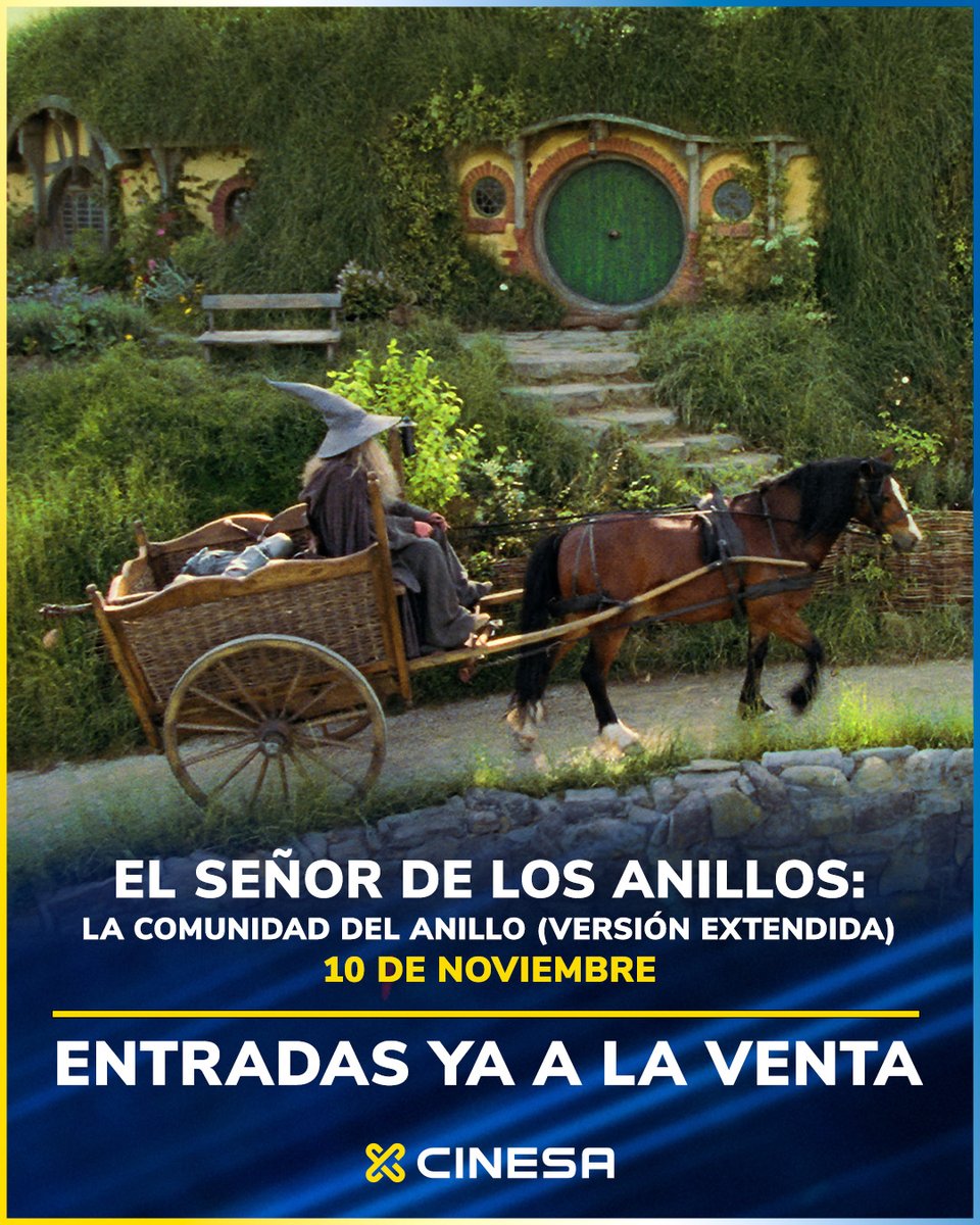 Cinesa's tweet photo. Revive las sagas más míticas 👇

El Señor de los Anillos 1: La Comunidad del Anillo
El Señor de los Anillos 2: Las dos torres
El Señor de los Anillos 3: El retorno del Rey

Compra YA tus entradas en https://t.co/EMseXikAj8 y ven a disfrutarla con nosotros 💙 https://t.co/A8uiN1U636