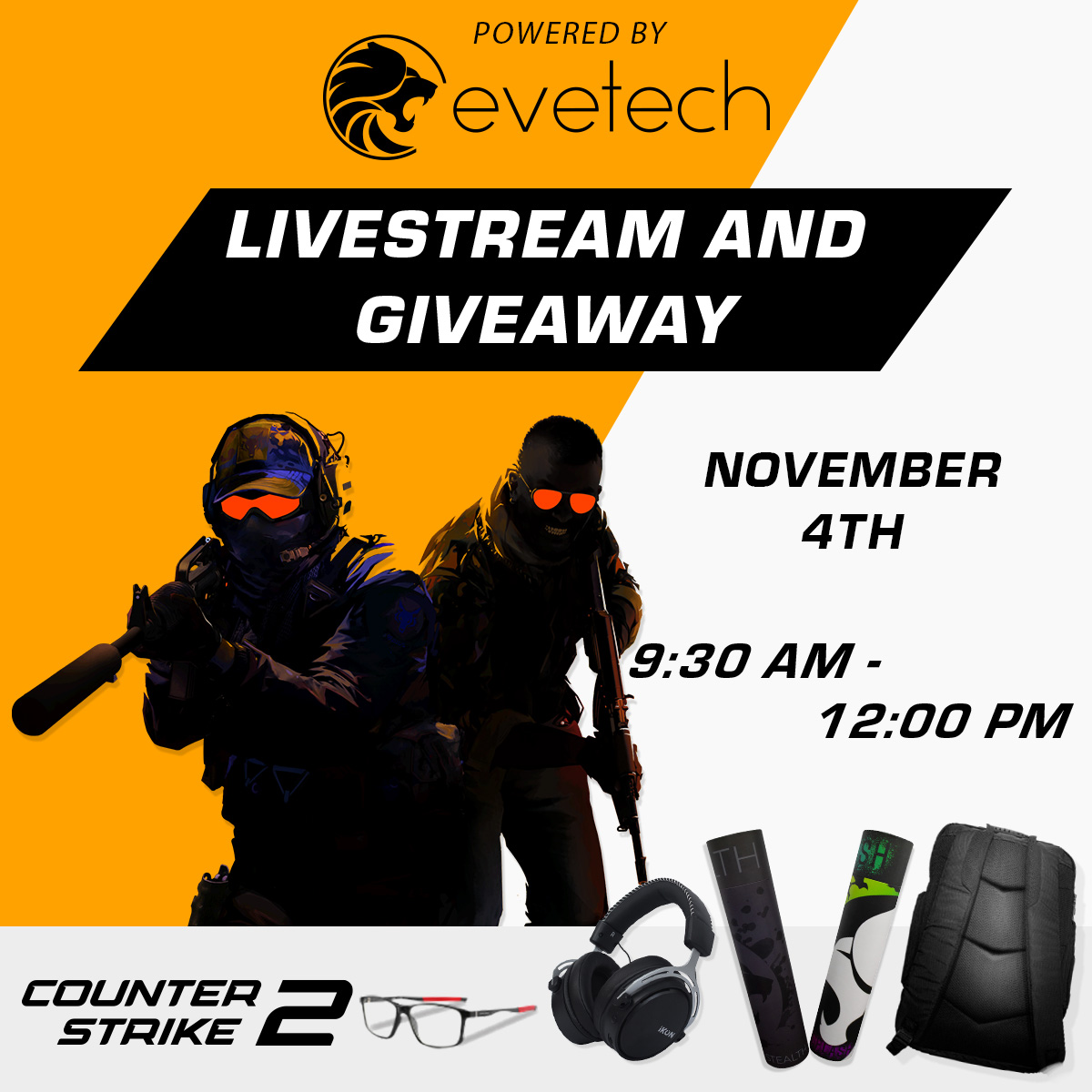 Evetech's tweet photo. Wookie and BundleBunny are streaming Counter Strike 2 this weekend, and you're invited! Join us for some clutches and epic giveaways!

https://t.co/bumNC8eI5U

#evetech #counterstrik2 #cs2 #giveaways #gaming #pc #pcgaming #livestream #fpsgaming https://t.co/FhLLfvGw5a