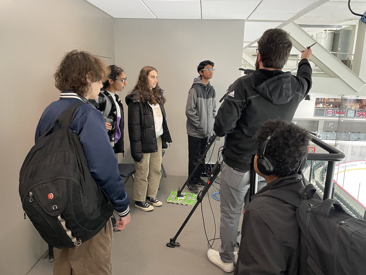 Eastside_RTV's tweet photo. Mr. Doyle’s SHSM ICT &amp; video teams go behind the scenes of the AHL B-Sen’s video production facilities…great experience…⁦@eastside_ravens⁩ https://t.co/CGb2JMkQTa