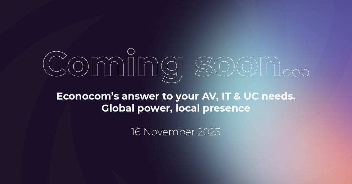 Econocom_UK (@econocom_uk) on Twitter photo Coming soon...
#comingsoon #spreadtheword #globalimpact #innovation #audiovisual #collaboration #technology #digitaltransformation Coming soon...
#comingsoon #spreadtheword #globalimpact #innovation #audiovisual #collaboration #technology #digitaltransformation