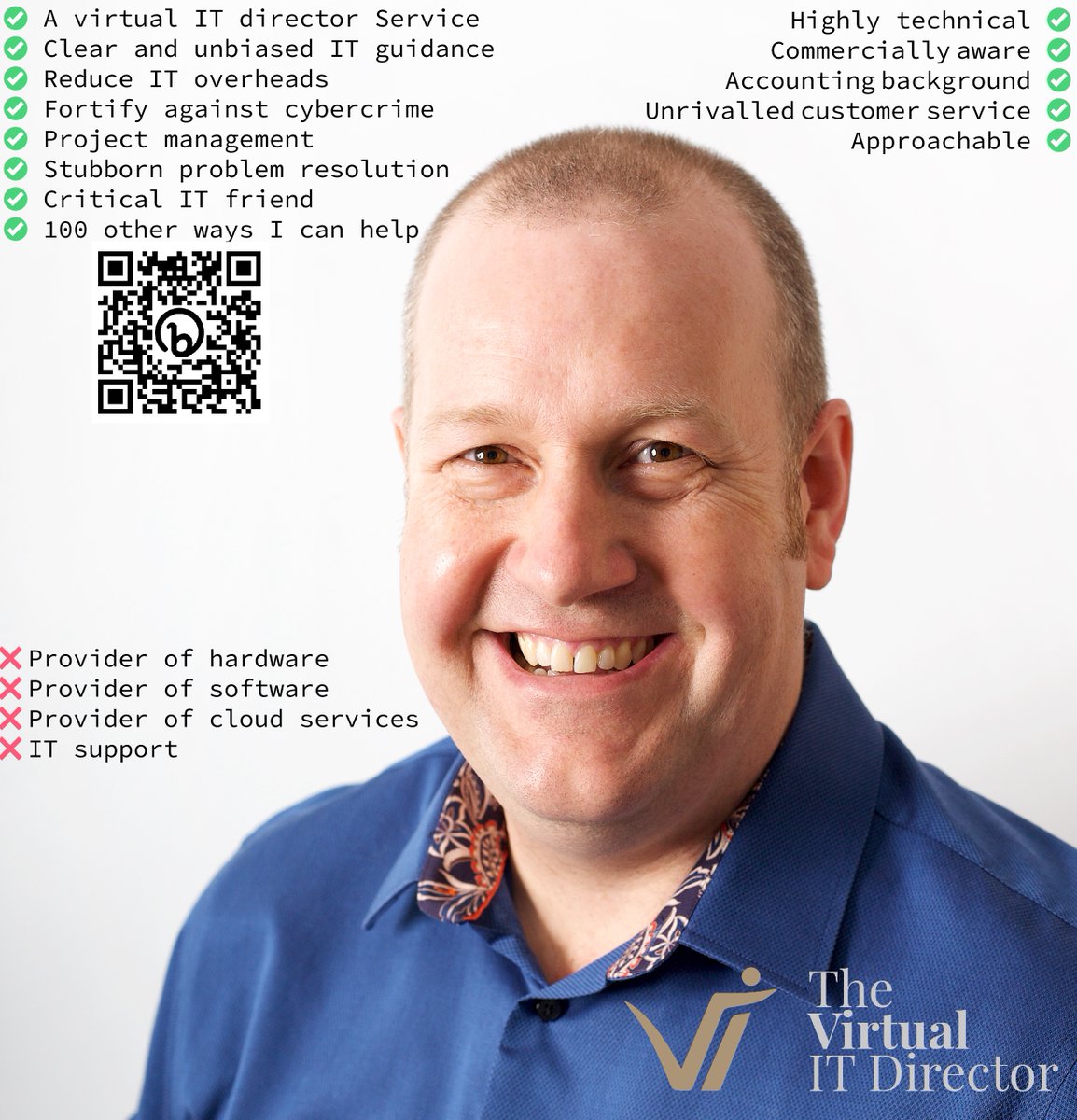 Sometimes, putting yourself front and centre like this can feel a tad narcissistic, and I'll admit, sharing this made me feel a bit like that! 😅 But, it's essential for me to remind everyone of the value I can bring as The Virtual IT Director. 

#AlwaysHereToHelp #Wakefield