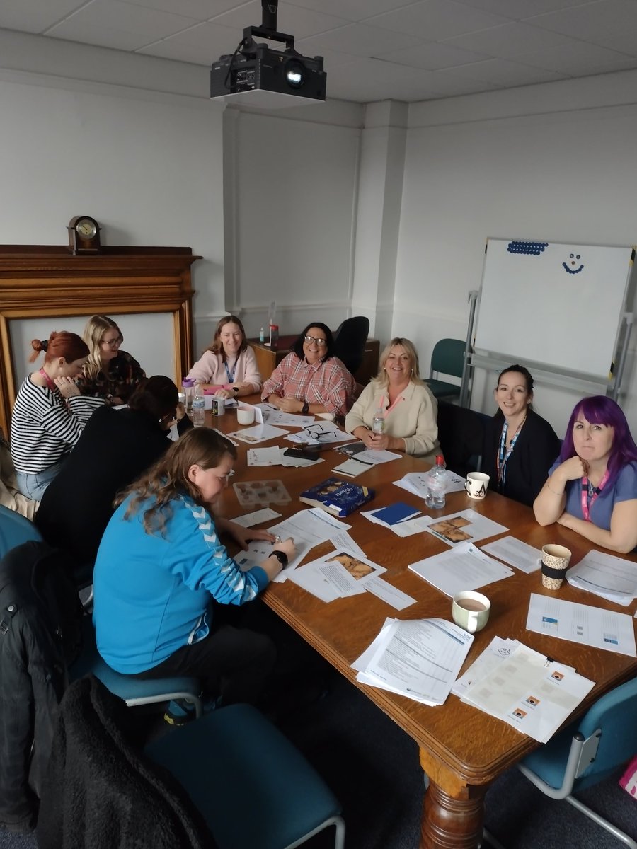 LMM_BDCFT's tweet photo. Infant Mental Health training to the Edge of Care team at Shipley Town Hall with Julie & Sarah. Lots of discussions around babies brains and personal & professional reflections. #LMM #epigenetics #lotsofdiscussions #enthusiasticgroup https://t.co/NQmsQEe5sk