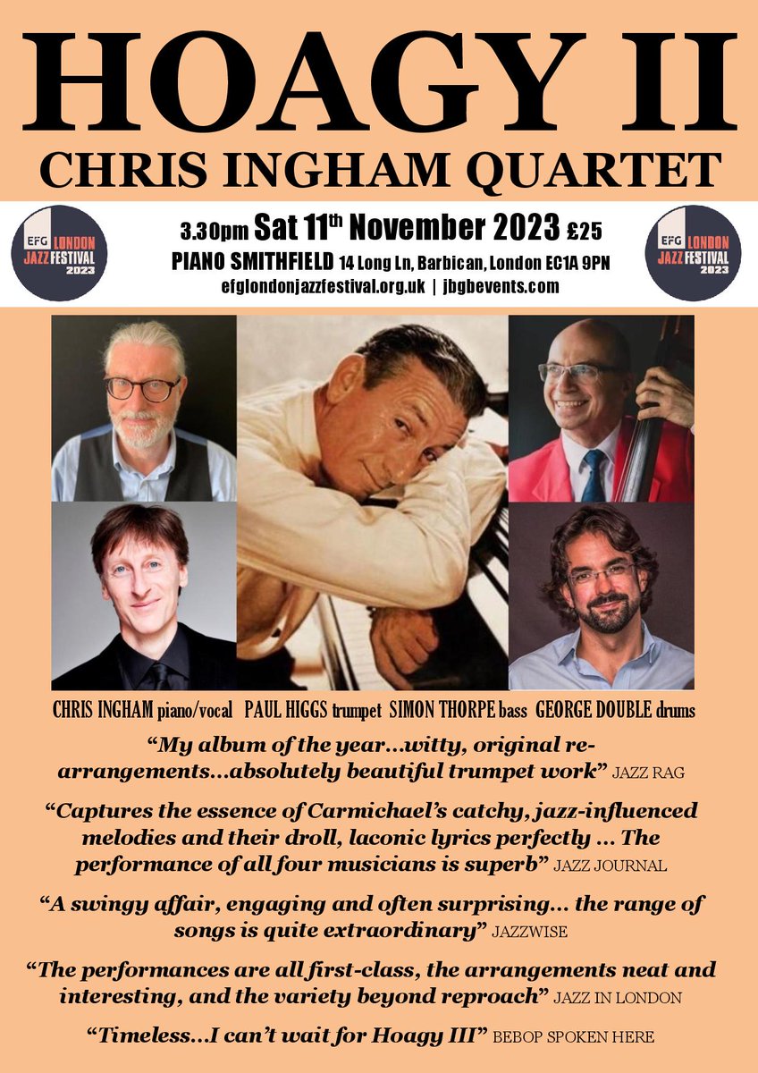 If you find yourself in the Barbican district on the afternoon of next Saturday 11th Nov. efglondonjazzfestival.org.uk/events/hoagy-2…