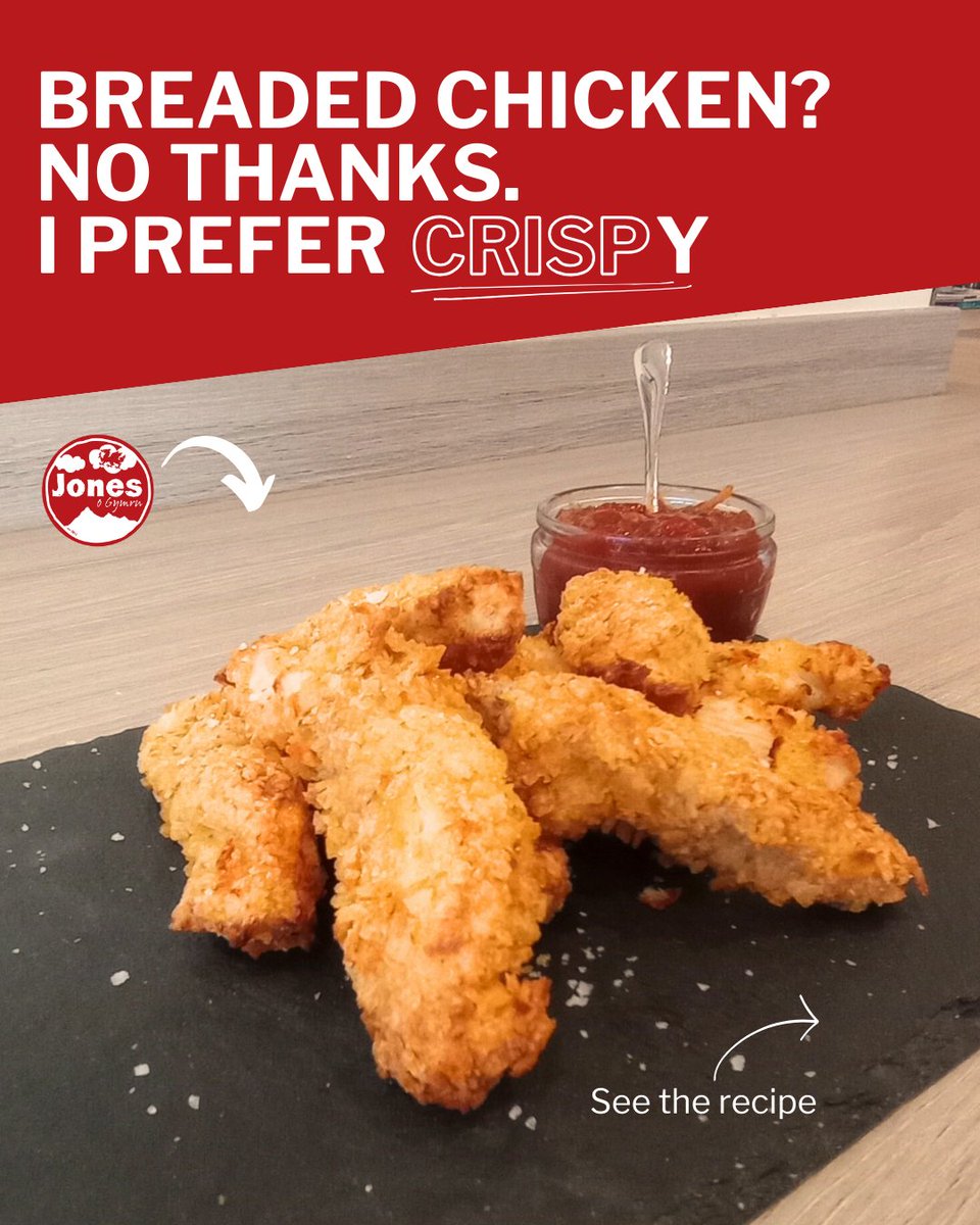 JonesoGymru's tweet photo. Breaded? No thanks. We’re experts in a crisp finish 🌟 Rysáit cyflym a syml i de! Mwynhewch!
#ByrbrydCymraeg #WelshSnacks #Snacks https://t.co/gQzY5rK6Xj