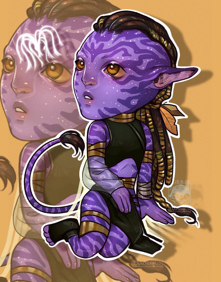 Keep working on commissions and soon more to be shared! Chibis are so fun to do🤌

#CommissionedArt #chibi #avatar #navi