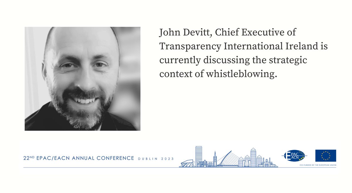 GardaOmbudsman's tweet image. John Devitt, Chief Executive of @Transparency_ie is currently presenting at #EPACEACN23