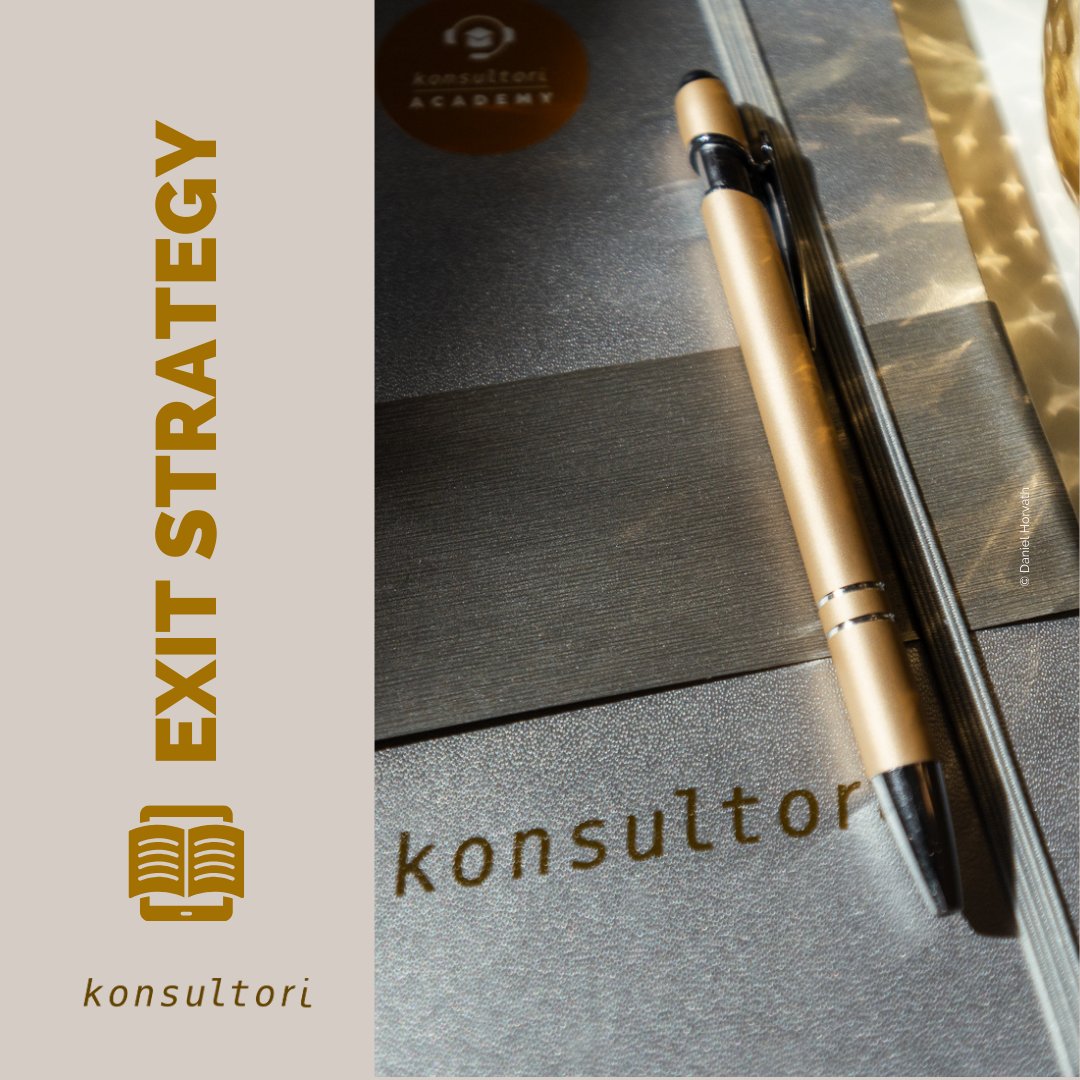 Success is not only about getting started but also about knowing where you want to go. That's why you should consider an #exitstrategy in the early stages. 
⚜️ Dive deeper into the world of exit strategies with this free e-book: konsultori.com/en/insights/st…