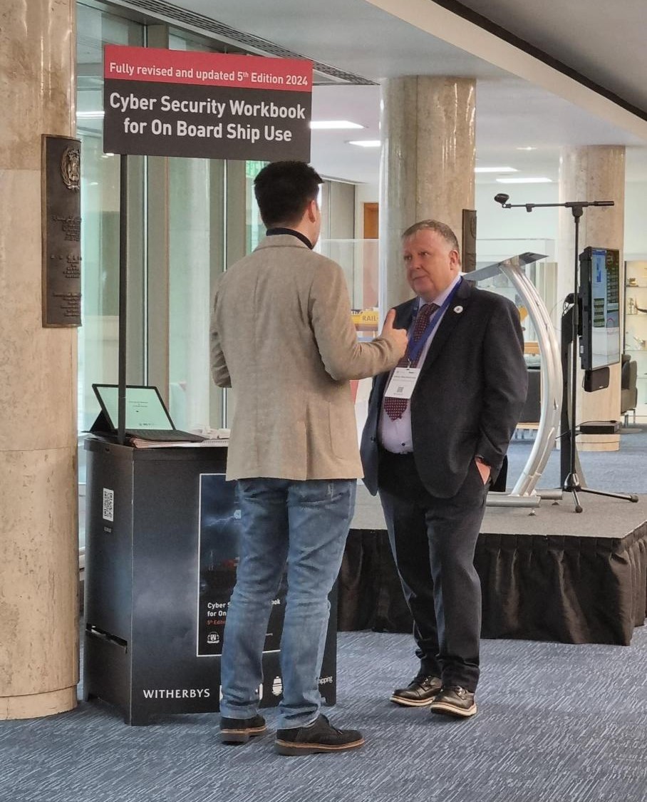 Meet our Cyber team today at the <a href="/IMOHQ/">International Maritime Organization</a>  Maritime Cyber Security and Resilience Symposium in London, promoting the newest edition of the Cyber Security Workbook!

Find out more about the book here: shop.witherbys.com/cyber-security…

 #MaritimeSecurity #CyberSecurity