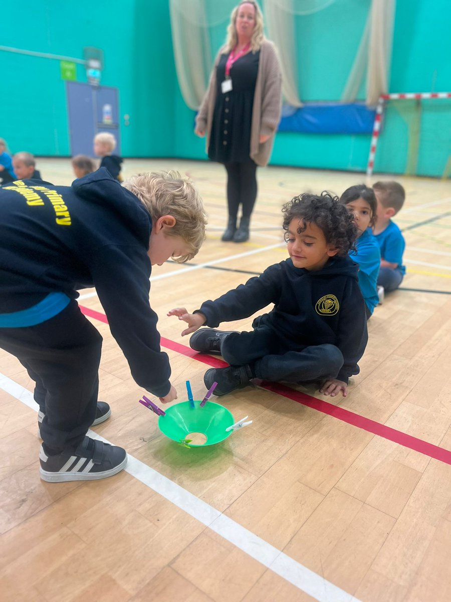 NewquayPrimary's tweet photo. Joshua class started their new PE topic, ‘Treasure Hunting’ with lots of ‘punchy finger’ fun!

Even Ms Rai, Miss Longworth and Mrs Kearn got covered in pegs! https://t.co/bhc3BG6sE3