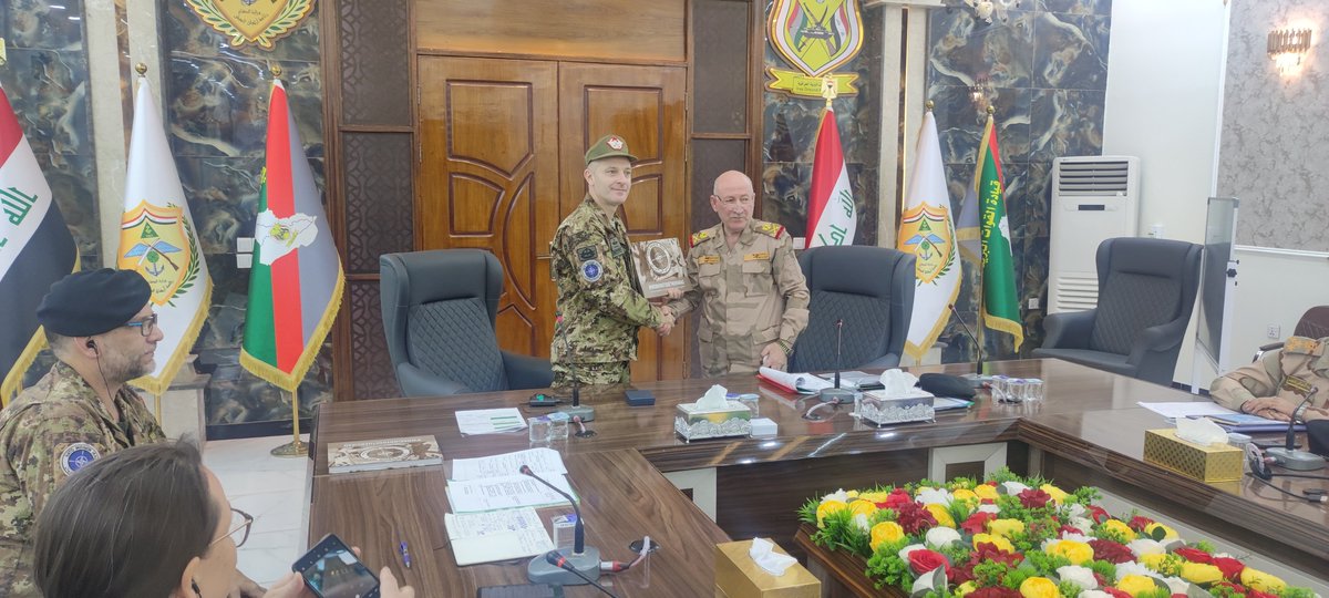 IraqNato's tweet photo. How could the Iraqi Armed Forces (#IAF) assist national authorities during emergencies and natural disasters?  IAF Representatives and civilian authorities joined a 2-week workshop led by #NMI &amp; Unidad Militar de Emergencias @UMEgob to enhance their response.  
#StrongerTogether https://t.co/dpI3zuOLXe