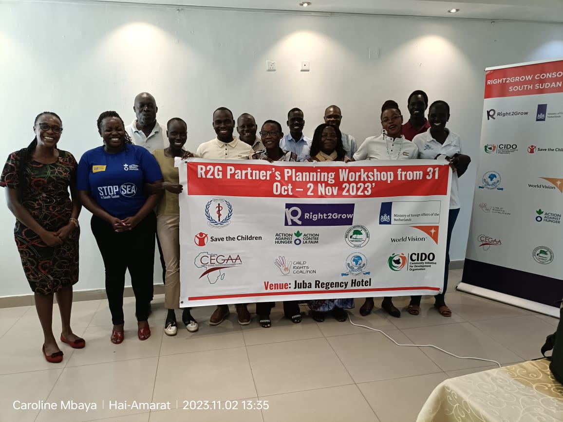 ACF_SouthSudan's tweet photo. Successful 3-day workshop for #Right2Grow in South Sudan! Reflecting on Mid-term review findings, we've agreed on key recommendations for sustainable development. United and determined, we're ready to make a meaningful impact in 2024. 🤝 #PlanningForImpact #SouthSudanDevelopment https://t.co/Wn1oxP2y6z