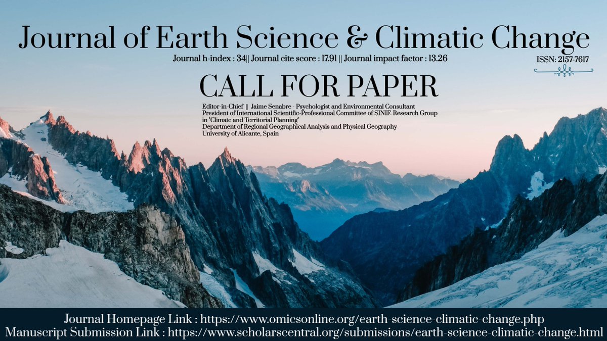 Earth_Science_J's tweet photo. #callforpapers 
Kindly do submit your valuable article to our prestigious journal.

Submission link: https://t.co/BzTUjokA1j

Read more: https://t.co/60AHGJZht0

For current issue. We will be glad to assist you
#journal #EarthSigns #climate #Weather #WeatherUpdate #Science https://t.co/0fof1zXmtB