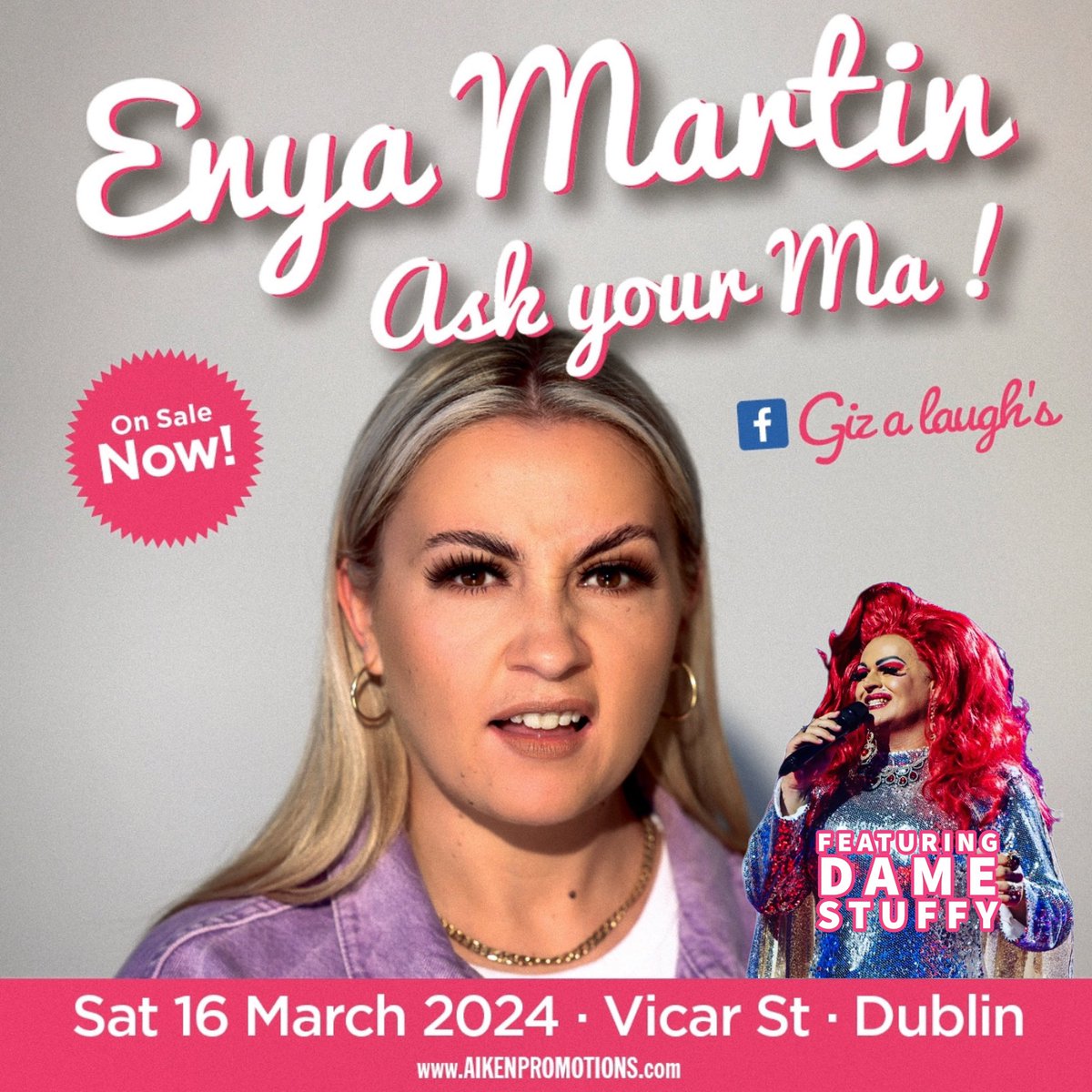 KarlDDawson's tweet photo. 🚨 Vicar Street…here I come! 🚨

I’m DELIGHTED to announce I’ll be supporting the fabulous Giz a laugh’s Enya Martin. 

☘️Vicar Street paddy’s weekend !! ☘️ 

tickets via Ticketmaster and on sale now ! Click here: https://t.co/aD9uNfTAz9

@aikenpromotions https://t.co/L84lfAzWNT