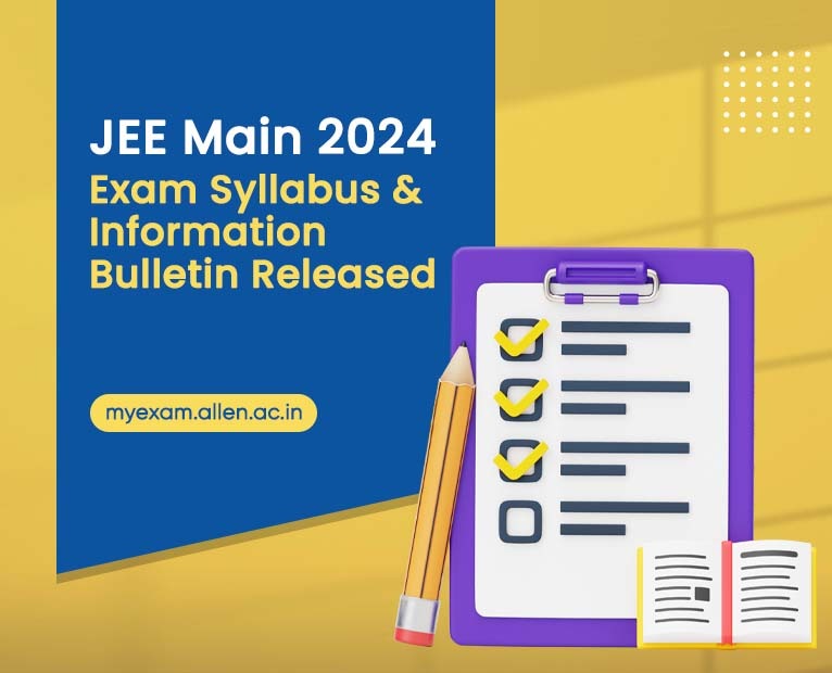 ALLENkota's tweet photo. #JEE2024Update
JEE Main 2024 Exam Syllabus &amp; Information Bulletin Released. Know complete details here:  https://t.co/QRp1Qgu3Pp
#JEE2024 #JEEMain #JEEMain2024 #ExamSyllabus #Bulletin #ALLEN #KotaCoaching https://t.co/JAzBu4YwKU