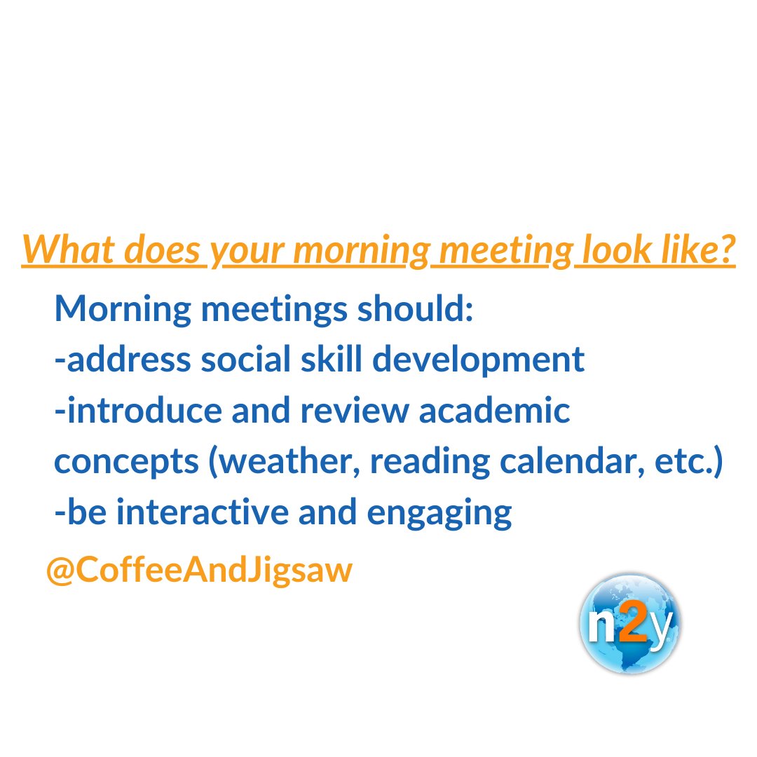 Everwayglobal's tweet photo. Our Social Squad Member shares some great tips for structuring morning meetings. Slide through for more information! @coffeeandjigsaws
#news2you #symbolstixprime #uniquelearningsystem #n2ysocialsquad #edtech #specialeducation https://t.co/85119dYgOo