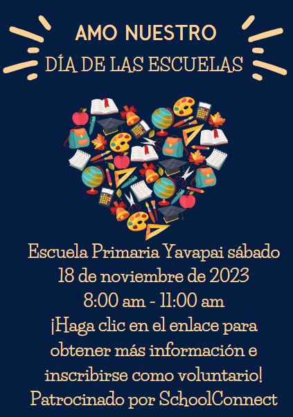 Come and join Yavapai Elementary community, as we love on our Staff! We will be working towards organizing the teacher workroom .Come help us love on Yavapai.
schoolconnectaz.org/love-our-schoo…