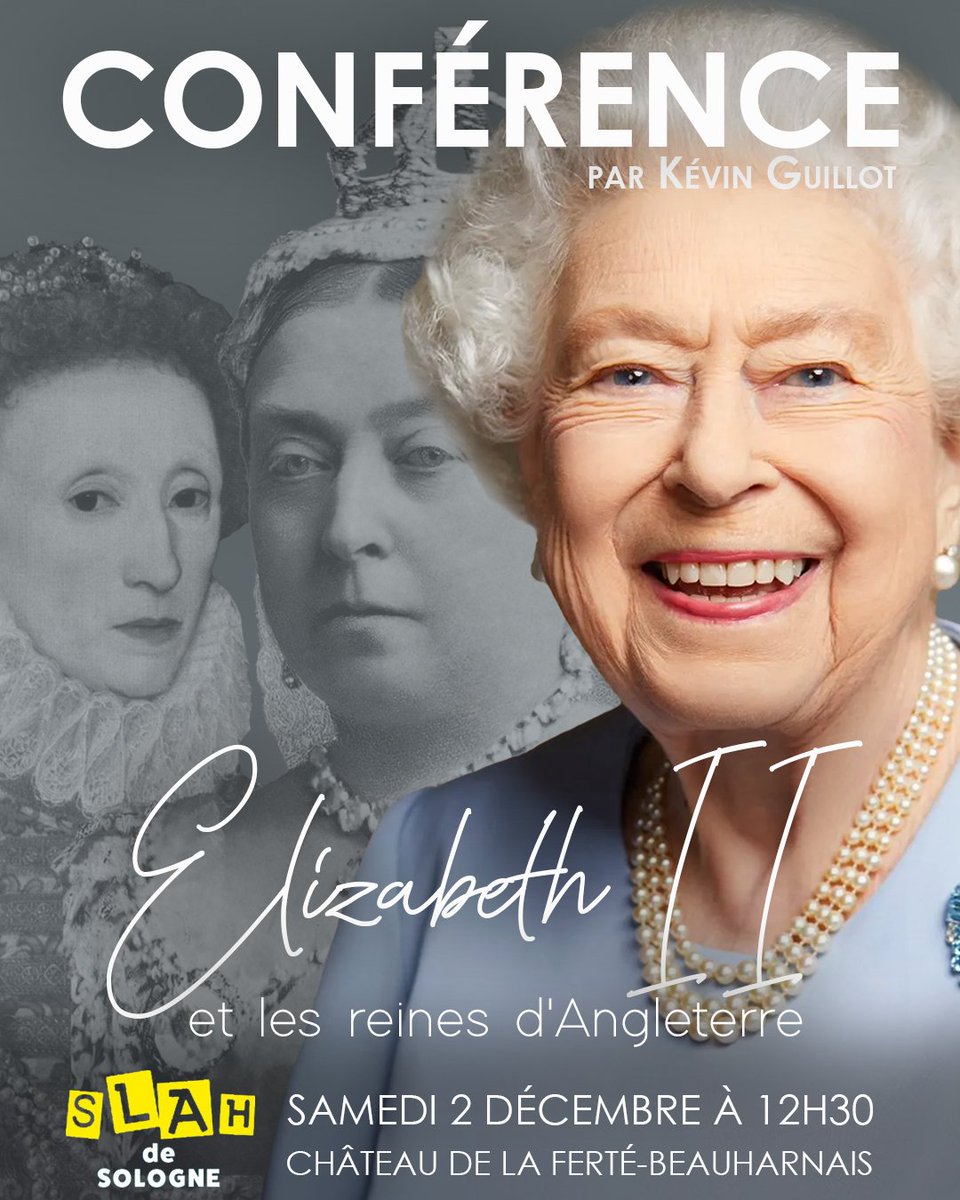 🔴 𝗖𝗢𝗡𝗙𝗘𝗥𝗘𝗡𝗖𝗘 • 𝑬𝒍𝒊𝒛𝒂𝒃𝒆𝒕𝒉 𝑰𝑰 𝒆𝒕 𝒍𝒆𝒔 𝒓𝒆𝒊𝒏𝒆𝒔 𝒅'𝑨𝒏𝒈𝒍𝒆𝒕𝒆𝒓𝒓𝒆 par Kévin Guillot

🤩 Samedi 2 décembre à 12h30, vous avez rendez-vous au Salon du Livre d'Art et d'Histoire de Sologne au Château de La Ferté-Beauharnais

📚 Séance de dédicaces