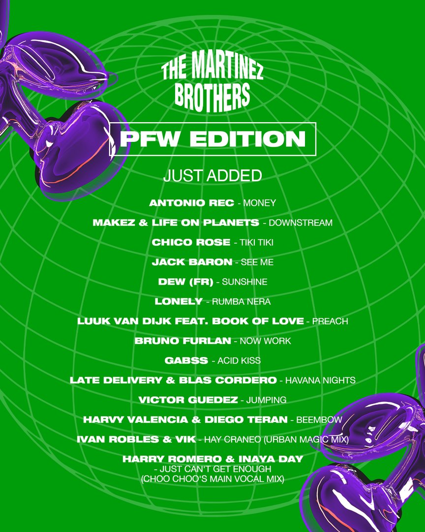 Hot tracks just added to PFW Edition 🔥 Listen now: spoti.fi/3tyCPV0 @lifeonplanetsss @chicorosemusic @luukvandijkdj @bookoflovemusic @djbrunofurlan @djharvibal @HarryRomero_ @INAYADAY