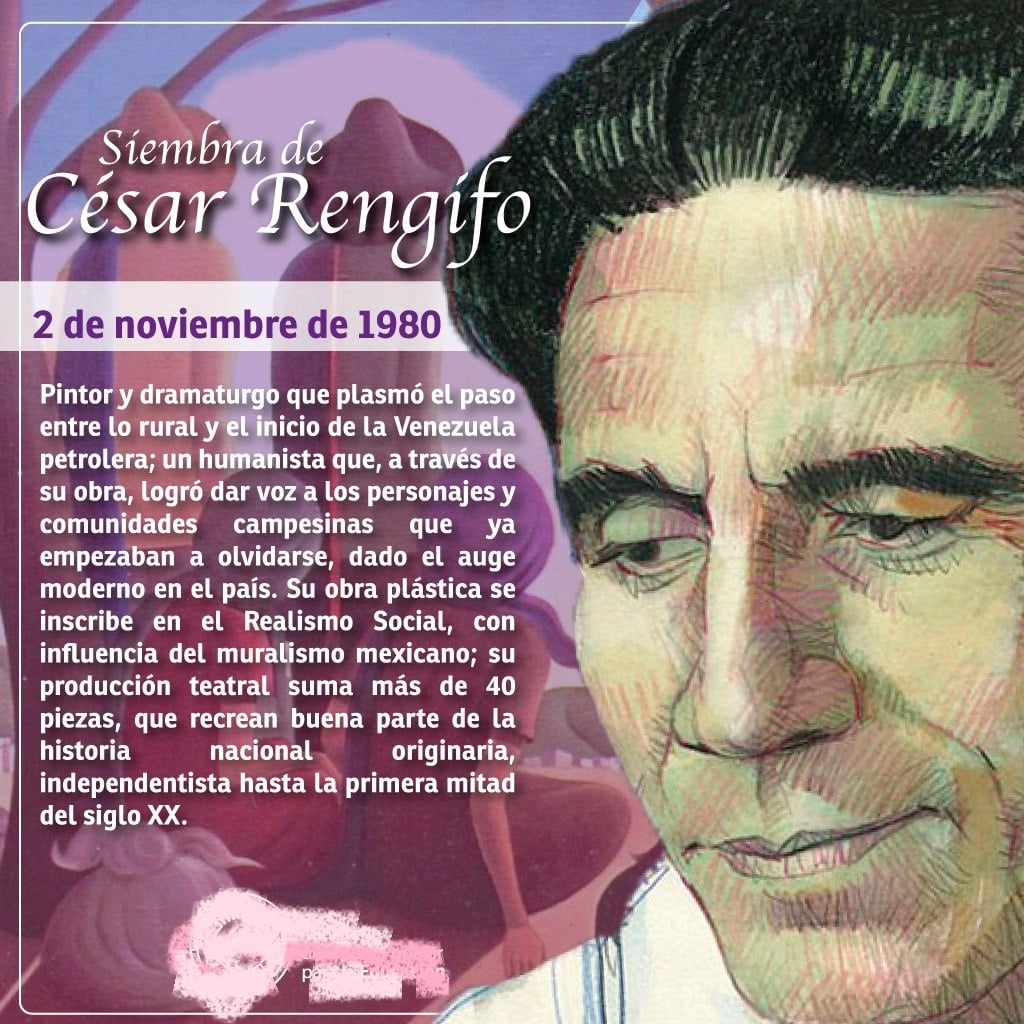 🗣️📢🏷️| #ElEsequiboEs5VecesSÍ 😷#FelizMartes #2Nov ☮️#VEЛEZUELA.. #TalDíaComoHoy 1980 LA SIEMBRA César Rengifo muralista, pintor, dramaturgo, periodista y representante del arte realista venezolano.