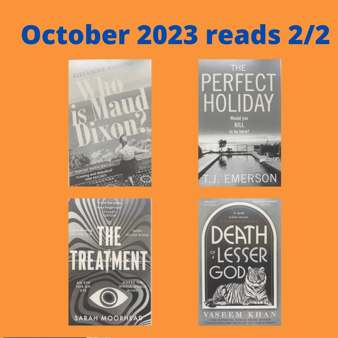 linleysarah1's tweet photo. September and October reads - a mix of crime fiction, dystopian thrillers, a complicated book about consciousness, and the start of an immersive fantasy series. #amreading 

https://t.co/JcGNiPiSdw

https://t.co/ZHKEsOuigj https://t.co/JzxNsrPfcW